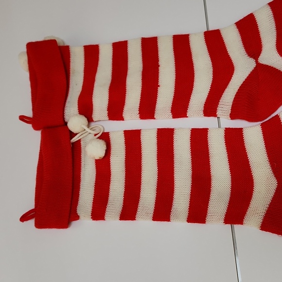 Vintage Knit Christmas Stockings Socks Retro Mid Century - Picture 7 of 9